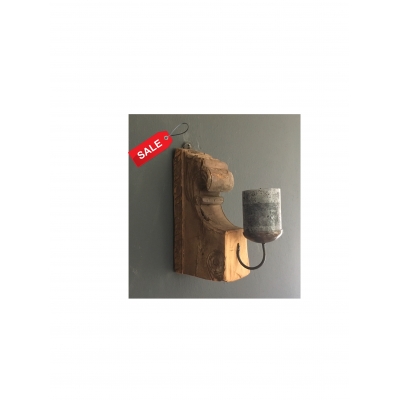 Houten wandkandelaar Houten wandkandelaar