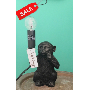 Zwarte monkey tafellamp.